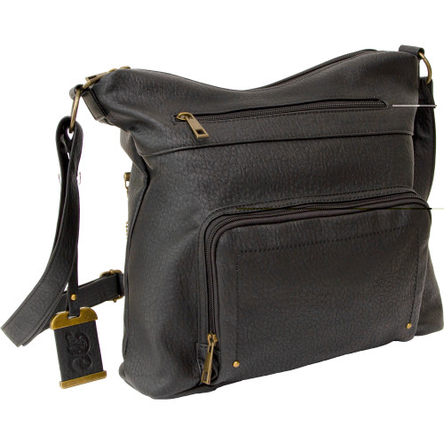 Bulldog Cross Body Purse W/hlstr Blk