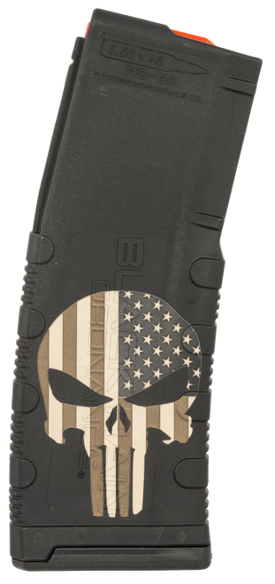 Black Rain Magazine, Bro Mag30-punishw/flag   Punisher With Flag    30r