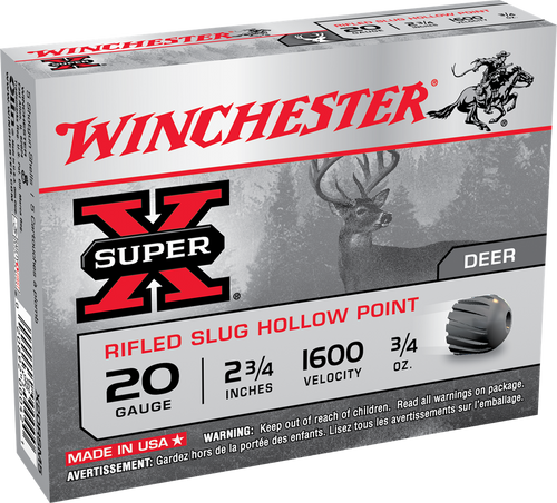 Winchester Ammo Super X, Win X20rsm5    Super-x     20 2.75 Slug  3/4  5/50