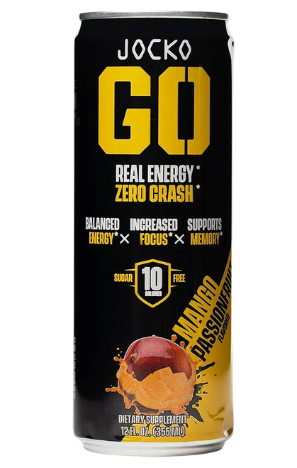 Jocko Fuel Mango Passionfruit, Jocko 29046 Go Rtd Mango Passionfruit  Energy 12pk