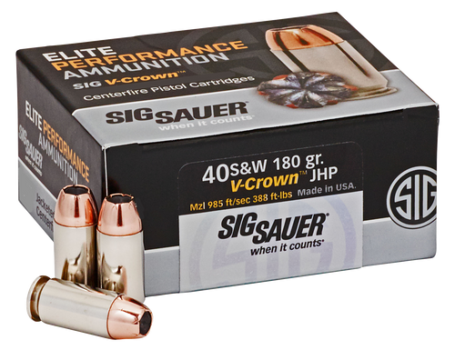 Sig Sauer Elite Performance, Sig E40sw2-50            Vcrwn 40s  180 Jhp  50/10