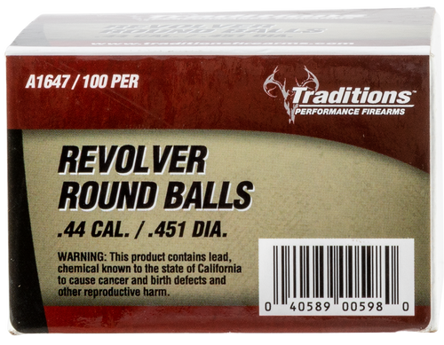 Traditions Revolver, Trad A1647    Revlvr Round Ball .451  100