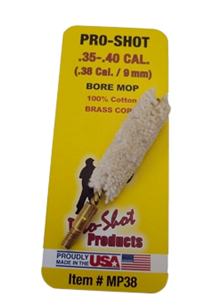 Pro-shot Bore Mop, Proshot Mp38         .35-40cal Cotton Mop