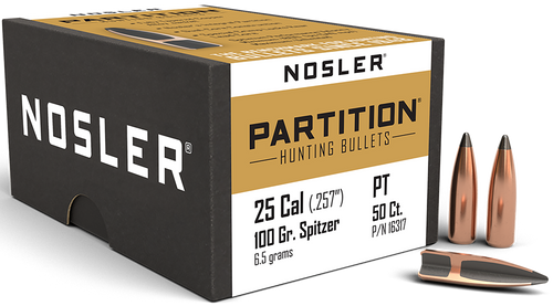 Nosler Partition, Nos 16317 Partition   25 100 Sptzr  50