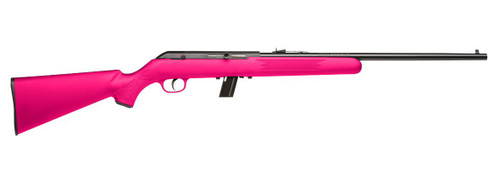 Savage Arms 64 F Semi-Auto 22LR Rifle with Pink Synthetic Stock and Matte Blue Finish