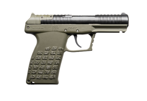Keltec PR-5.7 5.7x28mm Semi-Auto Pistol with Green Polymer Frame and Fiber Optic Sights