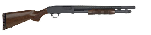 Mossberg 590 Retrograde 12 Gauge Pump Action Shotgun with Walnut Stock and Parkerized Finish