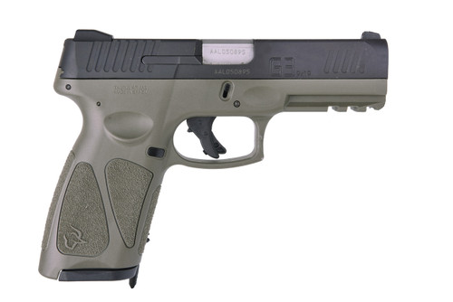 Taurus G3 9mm Semi-Auto Pistol with Matte Black Finish and OD Green Polymer Frame