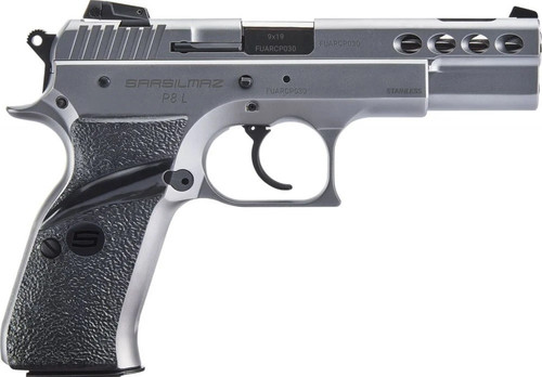 SAR Firearms P8LST P8S Compact 9mm Semi-Auto Pistol with Stainless Finish and Adjustable Sights