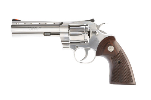 Colt Python .357 Magnum Revolver with Stainless Steel Finish and Walnut Grips - 6-Round Capacity