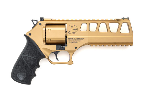 Chiappa Firearms Rhino 60DS L Frame Revolver 44 Magnum with Gold PVD Finish and Adjustable Fiber Optic Sights