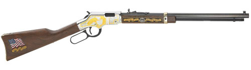 Henry Repeating Arms H4 Tribute Lever Action Rifle in .22 LR with Engraved Gold Plate Finish