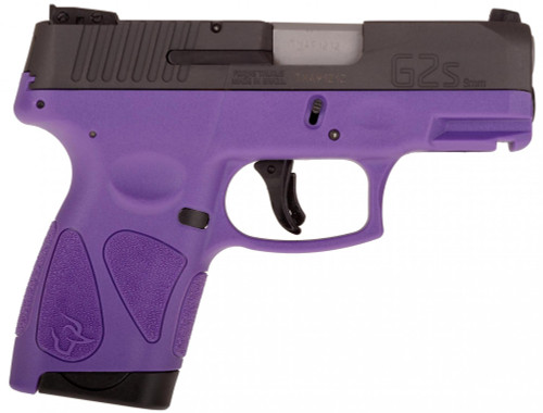 Taurus G2S 9mm Semi-Auto Pistol with Dark Purple Polymer Frame and Adjustable White Dot Sights