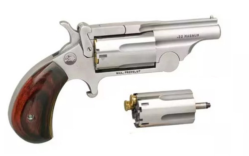 North American Arms Ranger II Convertible Revolver NAA-22MC-R  22 LR & 22 Magnum, Stainless Steel, 5-Round Capacity