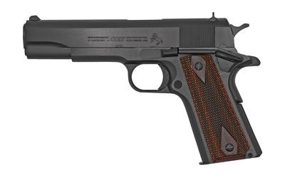 Colt Government 38 Super Semi-Auto Pistol with Blue Finish and Double Diamond Rosewood Grips