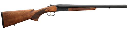 Charles Daly 500 Side By Side Field Shotgun - 12 Gauge, Black Chrome Finish with Checkered Walnut Stock