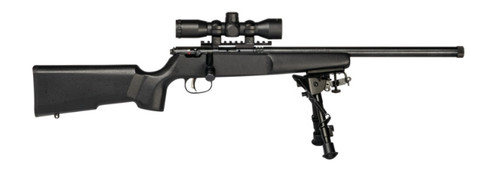 Savage Arms Rascal Model 13824 .22 LR Bolt Action Rifle with Scope and Bipod