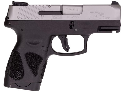 Taurus G2S 9mm Luger Compact Pistol with 3.26-inch Barrel - Black Polymer Frame, Serrated Stainless Steel Slide