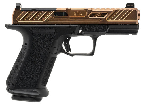 Shadow Systems MR920L ELT 9mm Pistol - Black/Brass Finish with Tritium Night Sights