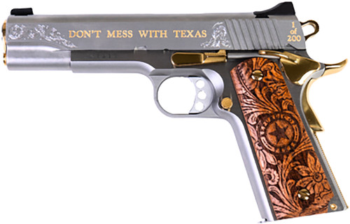 CNC Firearms CNCTEX1911 Kimber 1911 Texan .45 ACP 5-Inch Stainless Steel Pistol with Texas Mesquite Grips