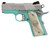 Iver Thrasher TB9 1911 Officer 9mm Pistol with Tiffany Blue Cerakote Finish and White Synthetic Pearl Grips