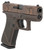 Glock G43X MOS Slim Sub-Compact 9mm Luger Pistol with Vortex Bronze Cerakote Finish and Optic Ready Slide