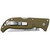 Cold Steel Finn Wolf Folding Knife - 3.5-inch Plain Edge, AUS 8 Steel, Olive Drab Green Handle