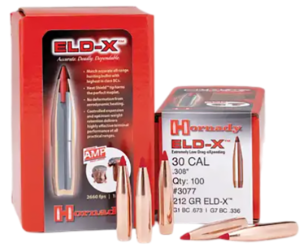 Hornady Eld-x, Horn 3078   Bull .308 220 Eld-x             100/15