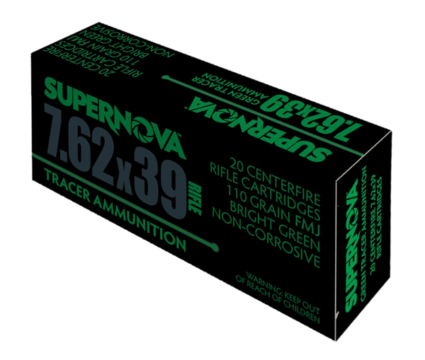 Piney Mountain Ammunition Green Tracer, Supernova Pmsn762g  7.62  124fmj Grn Tracers 20/10