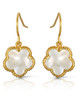 JanKuo Gold Plated with Flower Drop Earrings