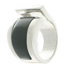 JanKuo Jewelry Rhodium Plated Mother of Pearl Band Ring