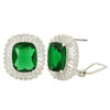 JanKuo C.Z. baguette round Emerald Cut french clip earring