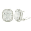 JanKuo C.Z. baguette round Emerald Cut french clip earring