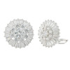 JanKuo C.Z. Baguette Pave Round Clip On Earrings