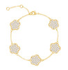 JANKUO Flower 14K Goldplated, Cubic Zirconia Double Sided Bracelet