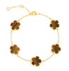 JANKUO Flower 14K Goldplated, Cubic Zirconia Double Sided Bracelet