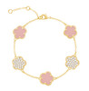 JANKUO Flower 14K Goldplated, Cubic Zirconia Double Sided Bracelet