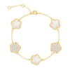 JANKUO Flower 14K Goldplated, Cubic Zirconia Double Sided Bracelet
