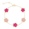 JanKuo 14K Goldplated Flower Bracelet