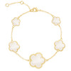 Jankuo ​Flower 14K Goldplated & Onxy Bracelet