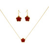 Flower 2-Piece 14K Goldplated  Drop Earrings & Pendant Necklace Set