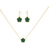 Flower 2-Piece 14K Goldplated  Drop Earrings & Pendant Necklace Set