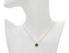 Jankuo 3-Piece 14K Goldplated Brass Emerald Necklace, Earring & Bracelet Set