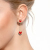 Heart 14K Goldplated & Fuchsia Crystal Drop Earrings