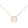 JanKuo Flower 14K Goldplated, Cubic Zirconia Necklace