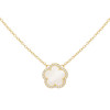 JanKuo Flower 14K Goldplated, Cubic Zirconia Necklace