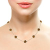 Jankuo Flower 14K Goldplated Cubic Zirconia Station Necklace