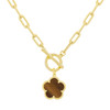 JanKuo Flower 14K Goldplated &  Toggle Chain Necklace