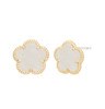 JanKuo Flower 14K Goldplated & Synthetic Flower Stud Earrings