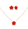 Flower 2-Piece 14K Yellow Goldplated, Stud Earrings & Pendant Necklace Set